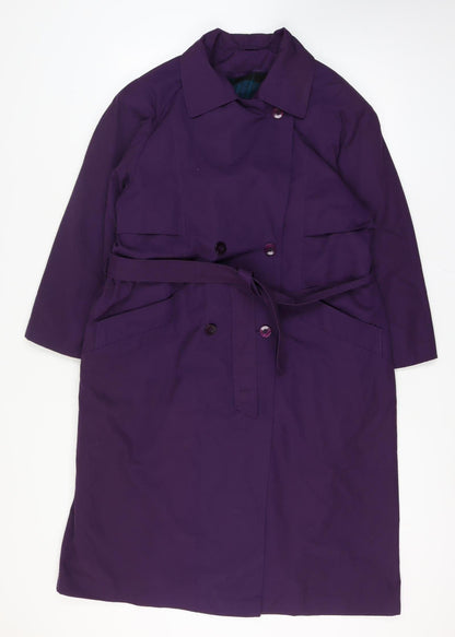 V.I.Petites Women's Purple Belted Trench Coat Size 10 Petite