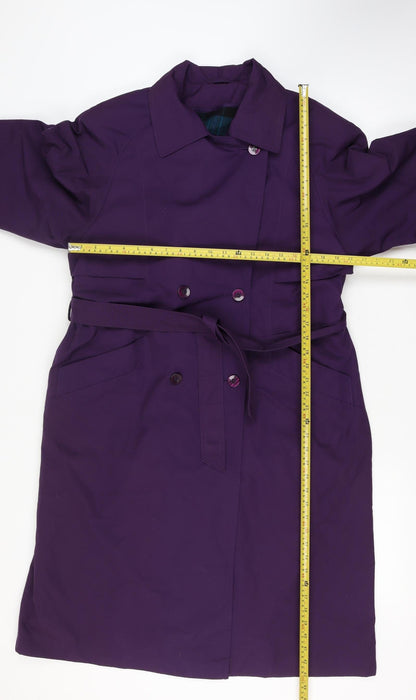 V.I.Petites Women's Purple Belted Trench Coat Size 10 Petite