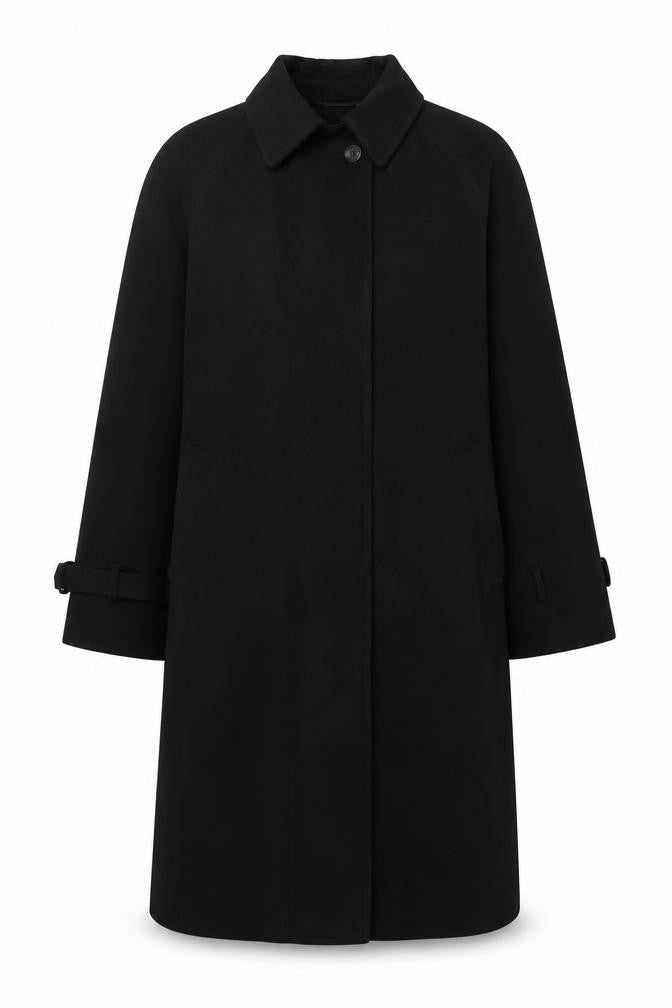 Calvin Klein Women's Black Long Trench Coat Size S Lined Polyester