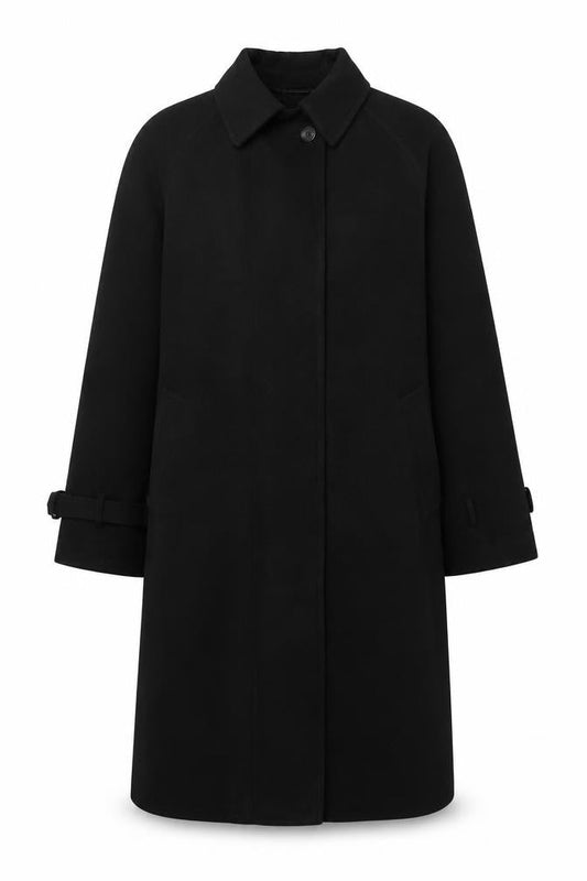 Calvin Klein Women's Black Long Trench Coat Size S Lined Polyester
