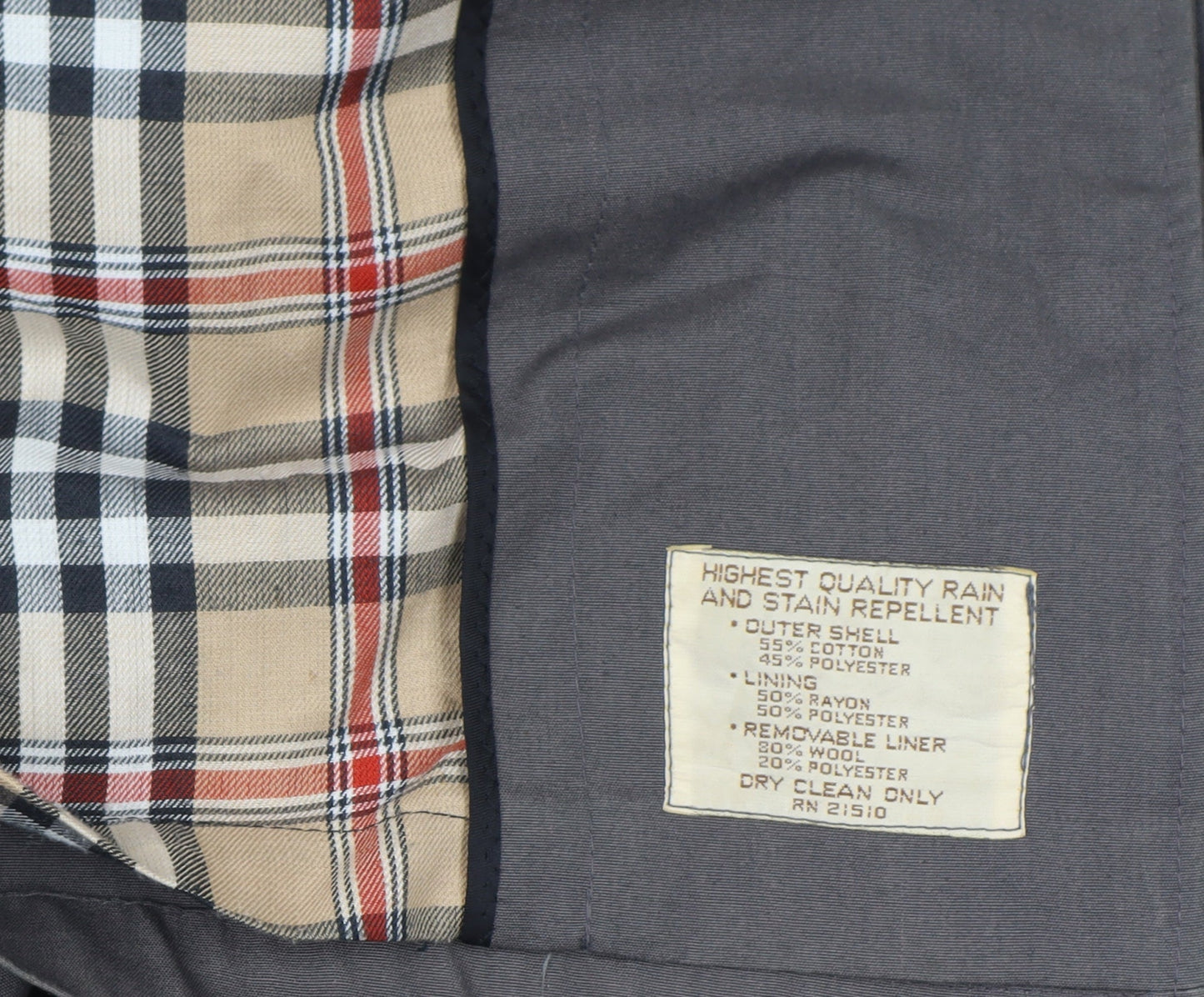 Bradley Jons Men Grey 42 Trench Coat Rain Repellent Belted Lined Classic