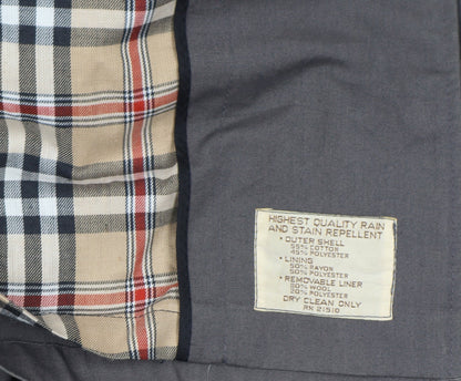 Bradley Jons Men Grey 42 Trench Coat Rain Repellent Belted Lined Classic