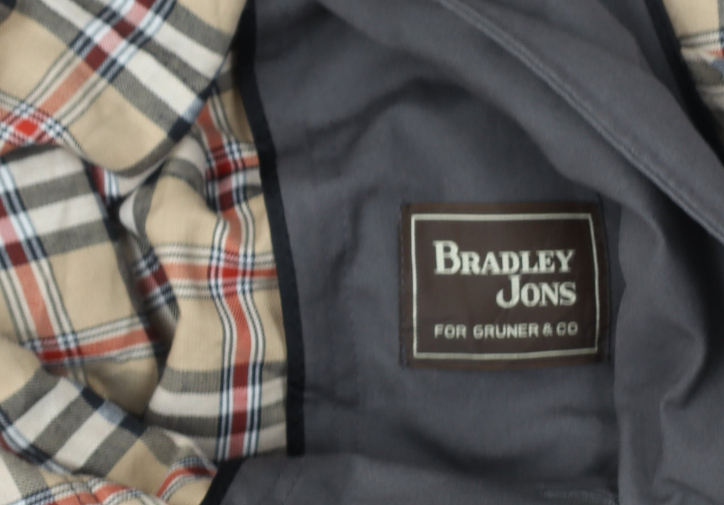 Bradley Jons Men Grey 42 Trench Coat Rain Repellent Belted Lined Classic