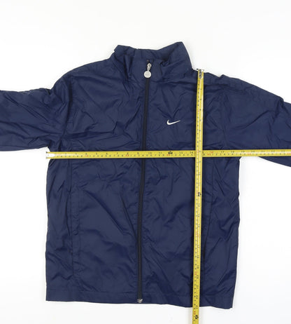 Nike Boys Blue 10-12 Years Windbreaker Jacket Lightweight Zip Sports Top