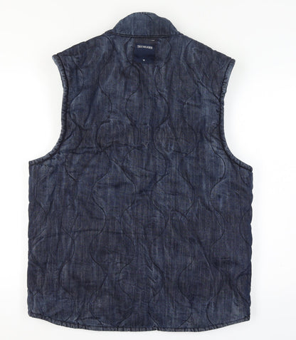 True Religion Reversible Men's Blue Quilted Denim Waistcoat Size XL Casual
