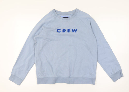 Crew Clothing Company Women Blue Cotton Pullover Sweatshirt Size M
