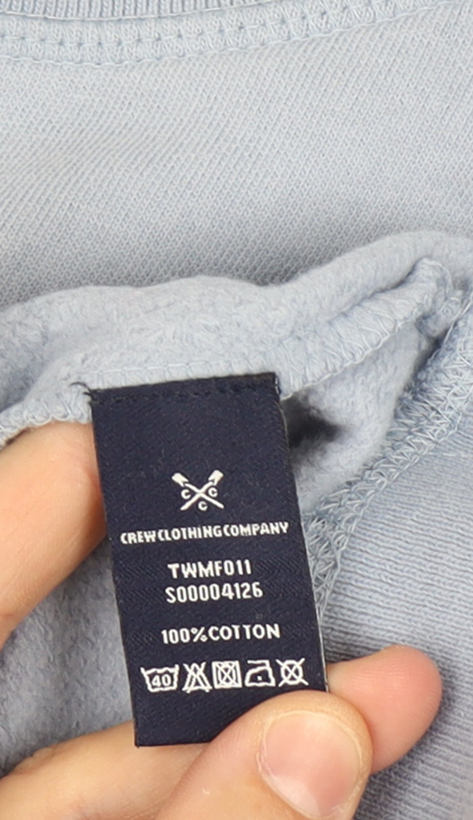 Crew Clothing Company Women Blue Cotton Pullover Sweatshirt Size M