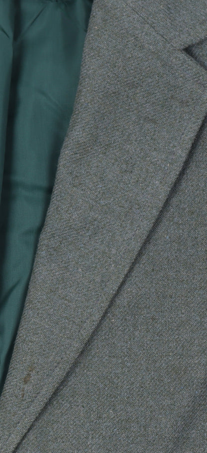 Glenscot Women Vintage Green Pure Wool Two-Button Blazer UK 16