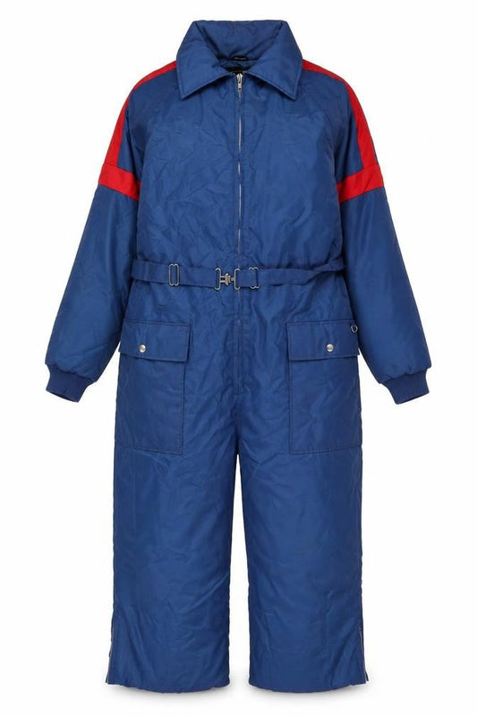 Sears Men's Blue M Insulated Nylon Belted Winter Snow Pants