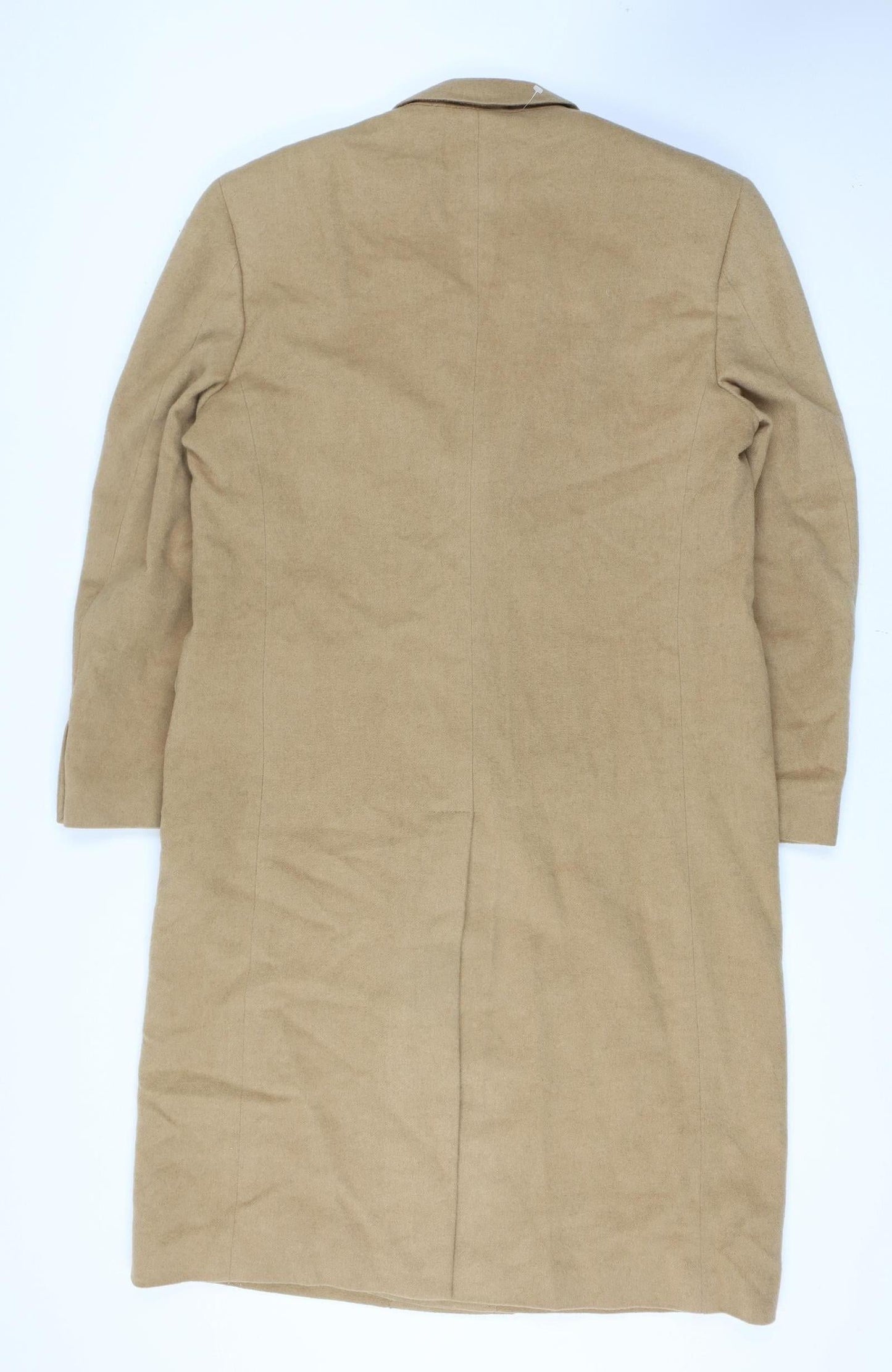 Ermenegildo Zegna Men’s Beige Camelhair Long Overcoat Size 44 Classic Fit