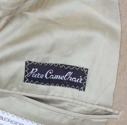 Ermenegildo Zegna Men’s Beige Camelhair Long Overcoat Size 44 Classic Fit
