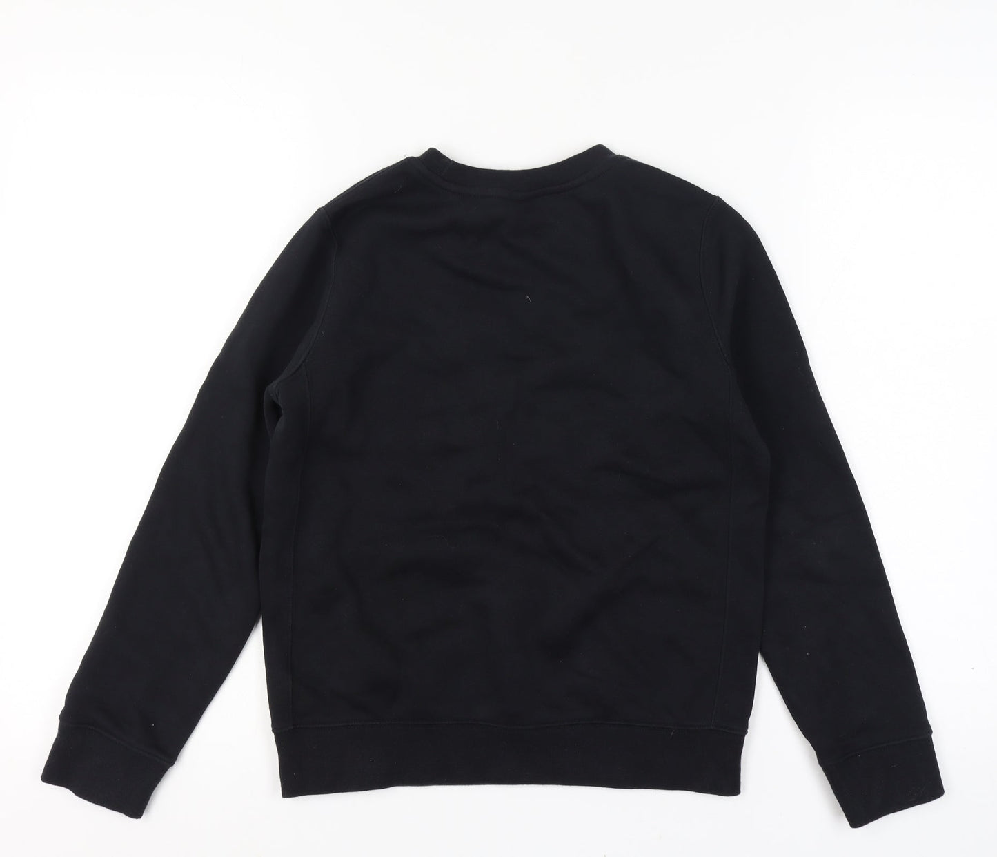 Nike Boys Black Medium Crew Neck Pullover Sweatshirt with Logo Print
