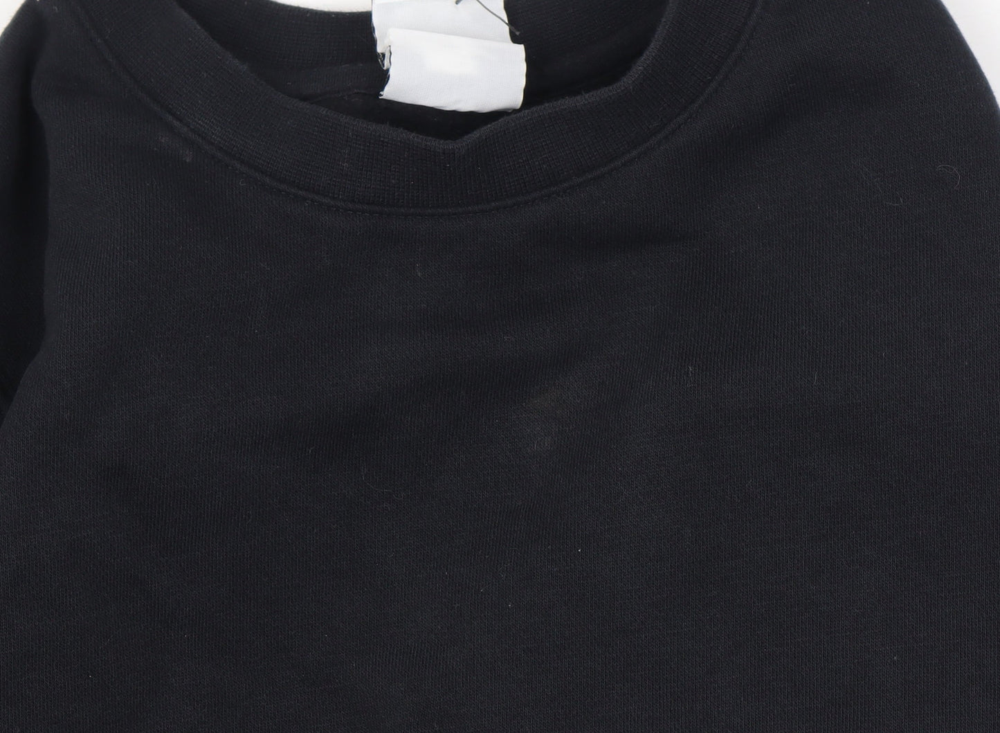 Nike Boys Black Medium Crew Neck Pullover Sweatshirt with Logo Print