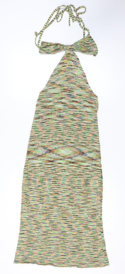 Jaded London Women Multicoloured Halter Slip Midi Dress M
