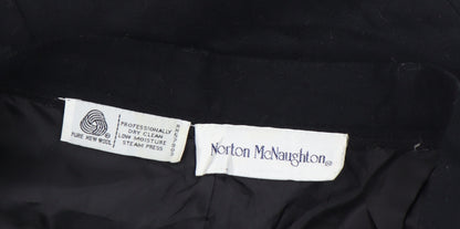 Norton McNaughton Women’s Black Wool Pleated Classic Trousers 32in