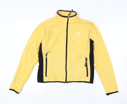 The North Face Women's A/W 2002 Yellow Fleece Jacket Size M Lightweight Outdoor Zip Up