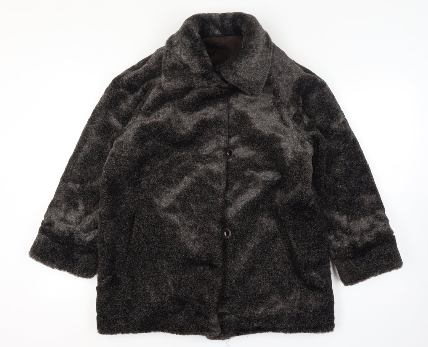 Reversible Apropos Women Brown Faux Fur Reversible Mid-Length Coat Size 6