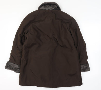 Reversible Apropos Women Brown Faux Fur Reversible Mid-Length Coat Size 6