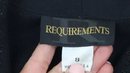 Requirements Women Black Size 12 Shawl Lapel Beaded Blazer