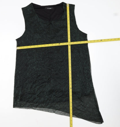 Evans Womens Black Metallic Sleeveless Tunic Top Size 22