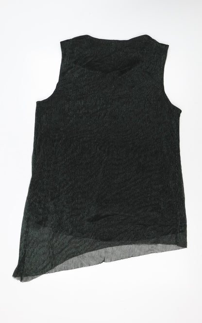 Evans Womens Black Metallic Sleeveless Tunic Top Size 22