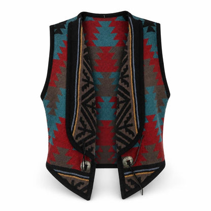 Silverado Women’s Multicoloured Wool Blend Western Knit Vest S