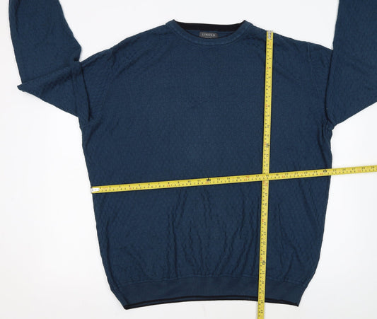 Marks and Spencer Men's Blue 2XL Cotton Crew Neck Pullover Jumper