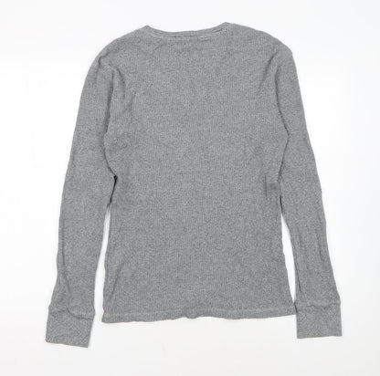Polo Ralph Lauren Men's Grey Waffle-Knit Cotton Jumper Size S