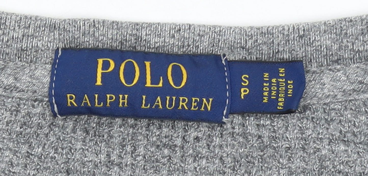 Polo Ralph Lauren Men's Grey Waffle-Knit Cotton Jumper Size S