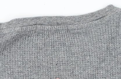 Polo Ralph Lauren Men's Grey Waffle-Knit Cotton Jumper Size S
