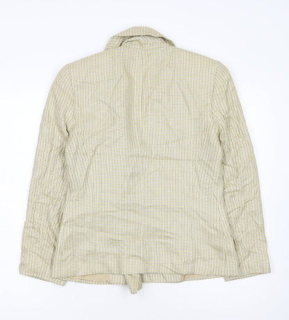 Ellen Tracy Women's Beige Check Double-Breasted Blazer Size 12
