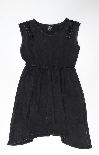 The Lord of the Rings Women's Black Hi-Low Cotton A-Line Sleeveless Dress M