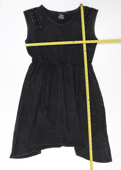 The Lord of the Rings Women's Black Hi-Low Cotton A-Line Sleeveless Dress M