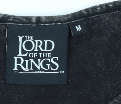 The Lord of the Rings Women's Black Hi-Low Cotton A-Line Sleeveless Dress M