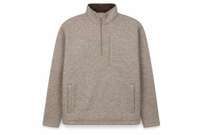 Lands' End Mens Beige Fleece 1/2 Zip Sweater Size L Regular Fit