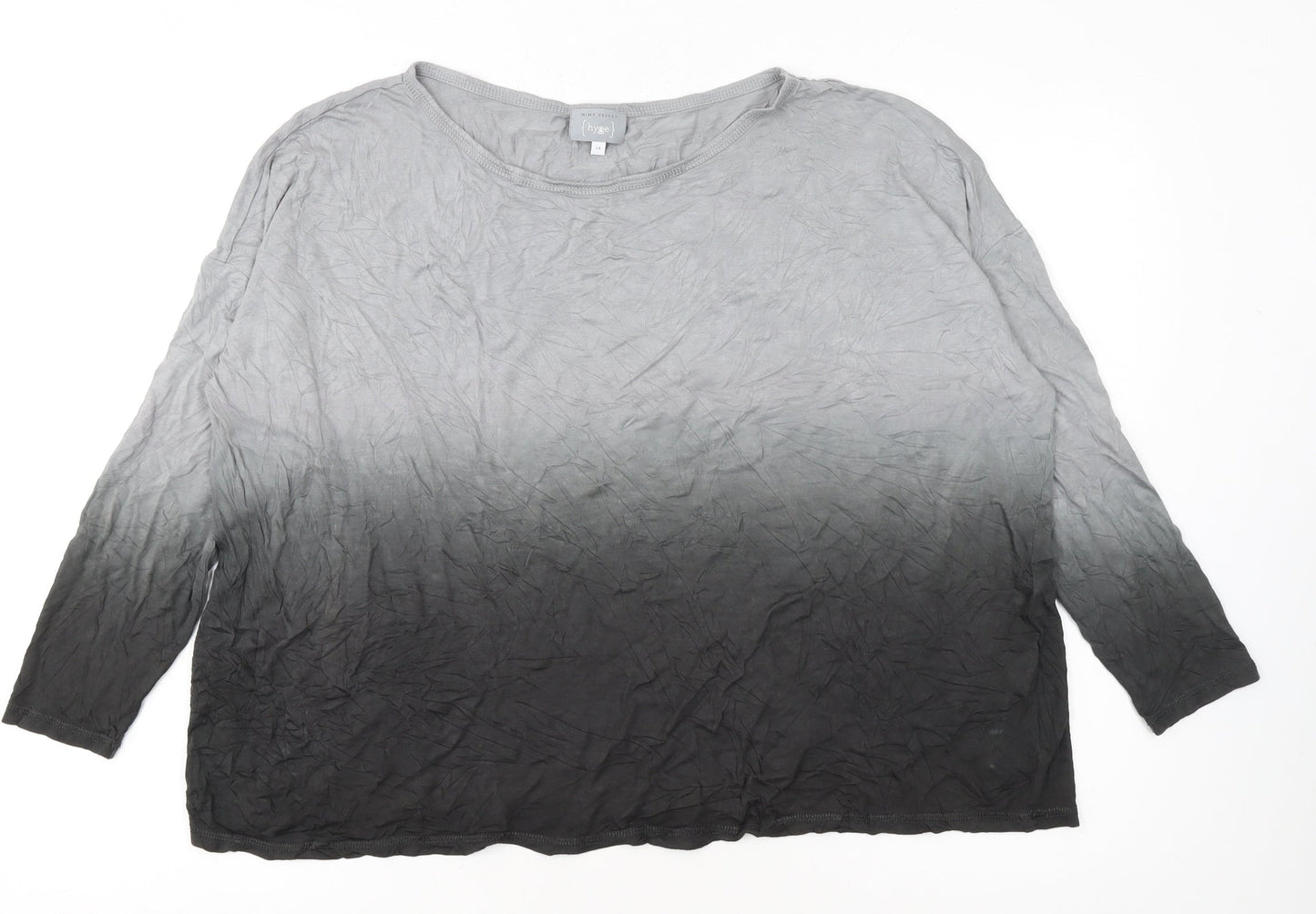 Mint Velvet Women’s Grey Ombre Long Sleeve Basic T-Shirt Size 14