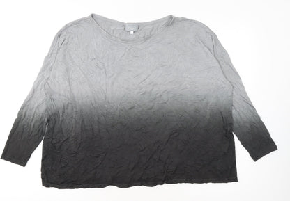 Mint Velvet Women’s Grey Ombre Long Sleeve Basic T-Shirt Size 14