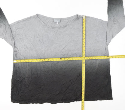 Mint Velvet Women’s Grey Ombre Long Sleeve Basic T-Shirt Size 14