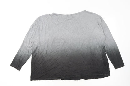 Mint Velvet Women’s Grey Ombre Long Sleeve Basic T-Shirt Size 14