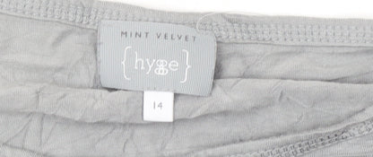 Mint Velvet Women’s Grey Ombre Long Sleeve Basic T-Shirt Size 14