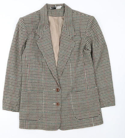 Modern Essentials Women's Multicoloured Houndstooth Wool Blazer Size 12