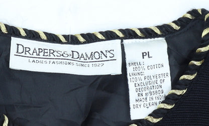Draper's & Damon's Women's Black Floral Embroidered Cotton Jacket PL