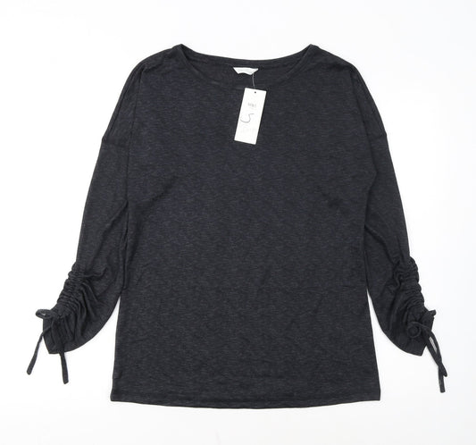 Marks and Spencer Women Grey Long Sleeve Jersey Pyjama Top Size 10