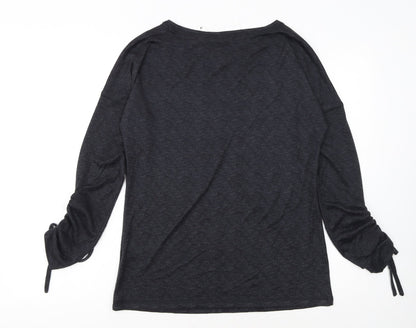 Marks and Spencer Women Grey Long Sleeve Jersey Pyjama Top Size 10