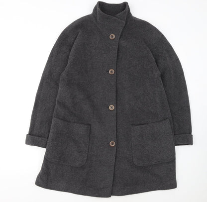 JOBIS Womens Grey Wool Mid-Length Overcoat Size 12