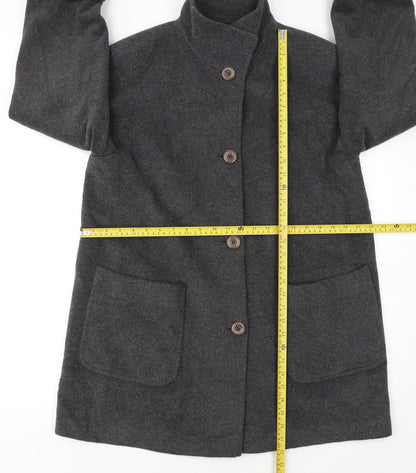 JOBIS Womens Grey Wool Mid-Length Overcoat Size 12