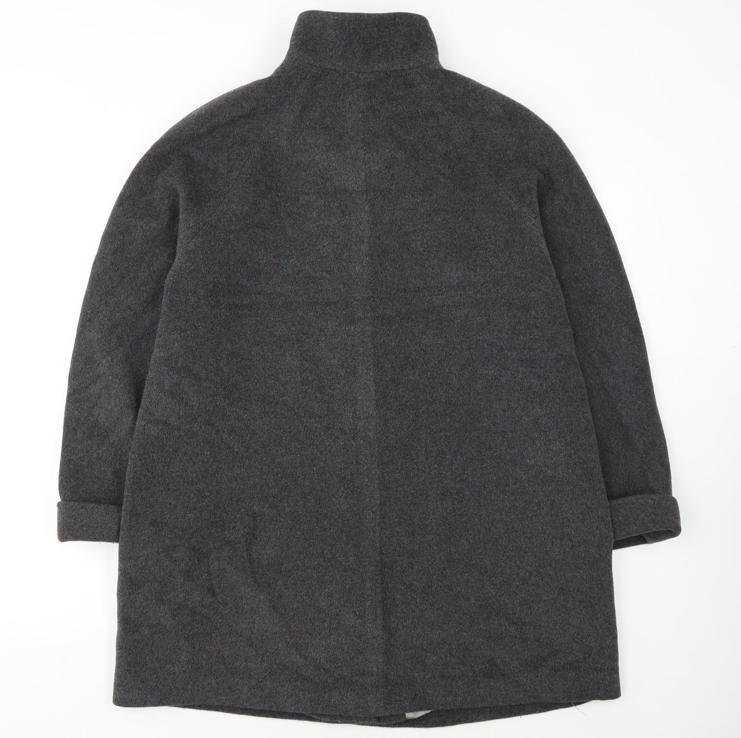 JOBIS Womens Grey Wool Mid-Length Overcoat Size 12