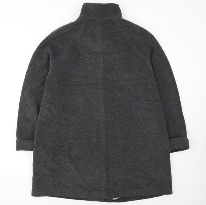 JOBIS Womens Grey Wool Mid-Length Overcoat Size 12