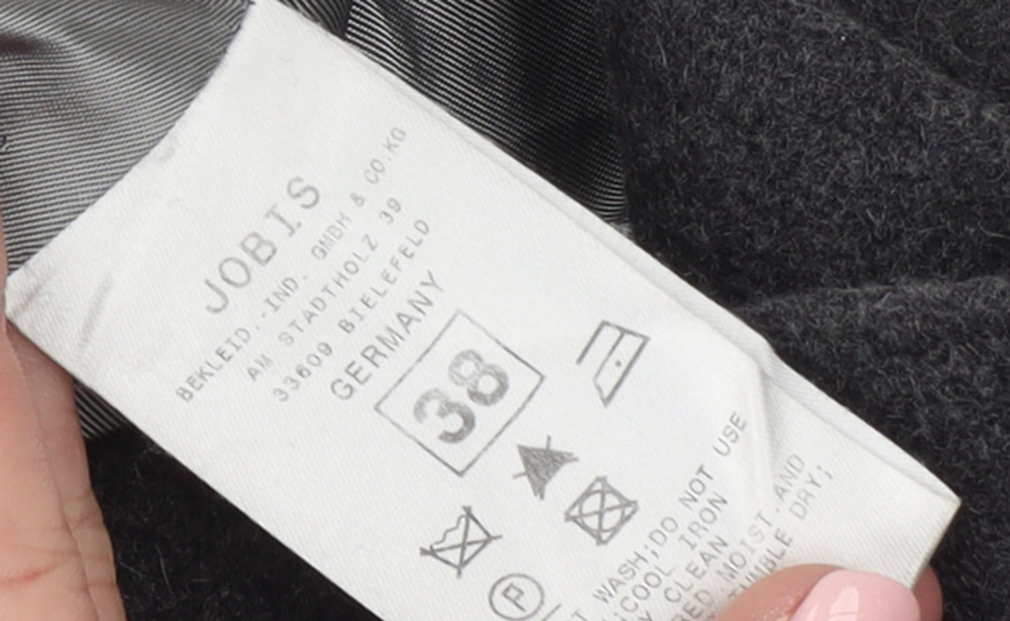 JOBIS Womens Grey Wool Mid-Length Overcoat Size 12