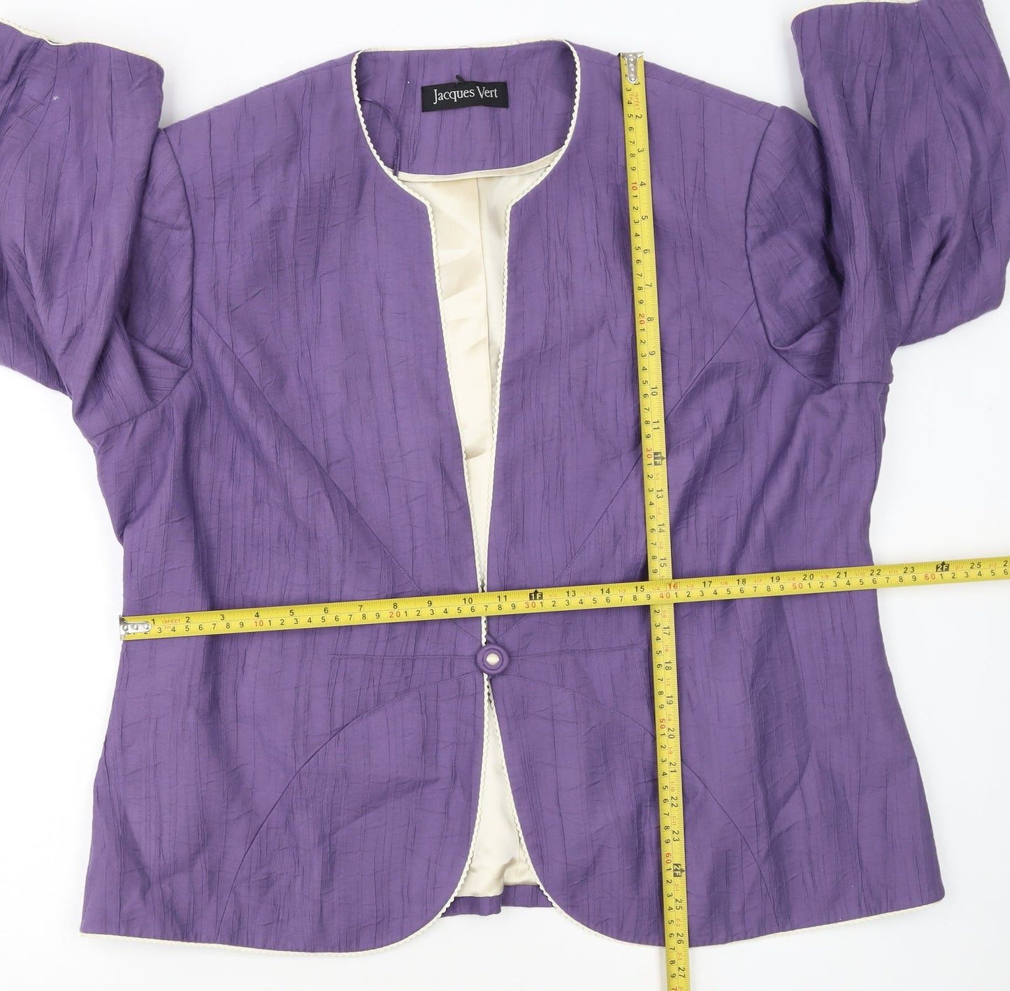 Jacques Vert Women Purple Tailored Suit Jacket UK 22 Lined Classic Fit